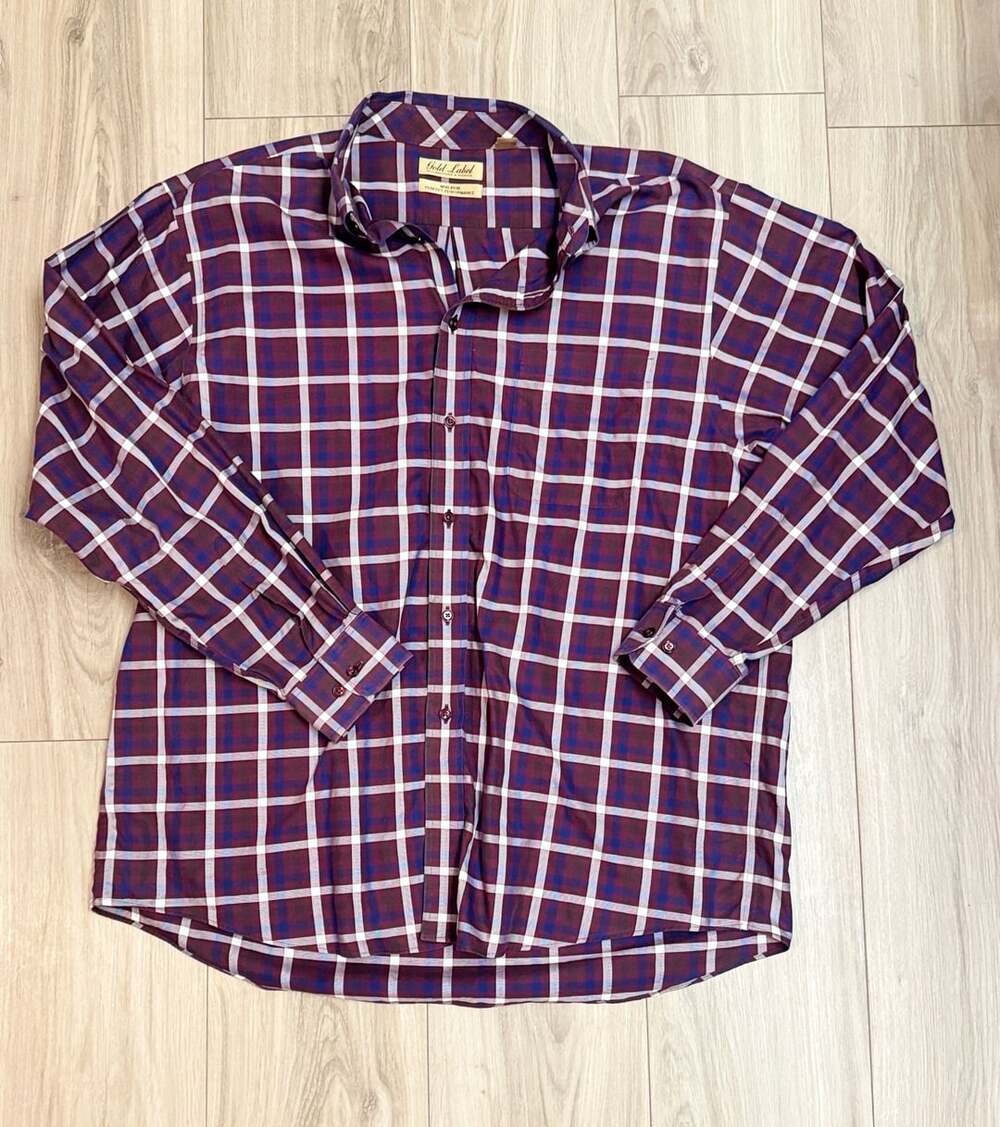Gold Label Men's XL Plaid Button Down Shirt